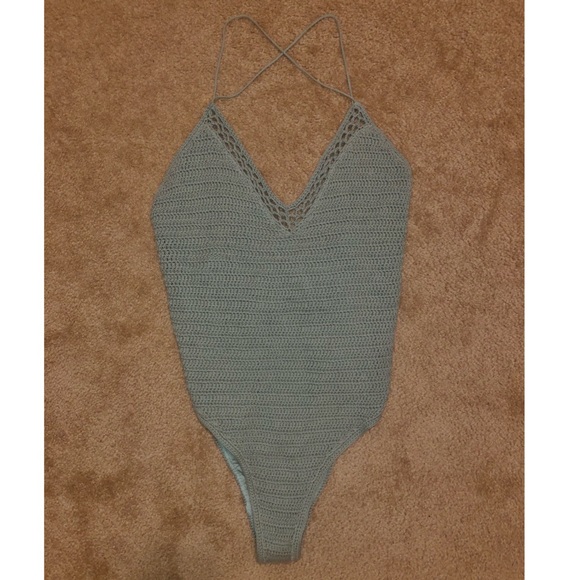 Forever 21 Other - Women’s XL Forever 21 crochet sage swimsuit
